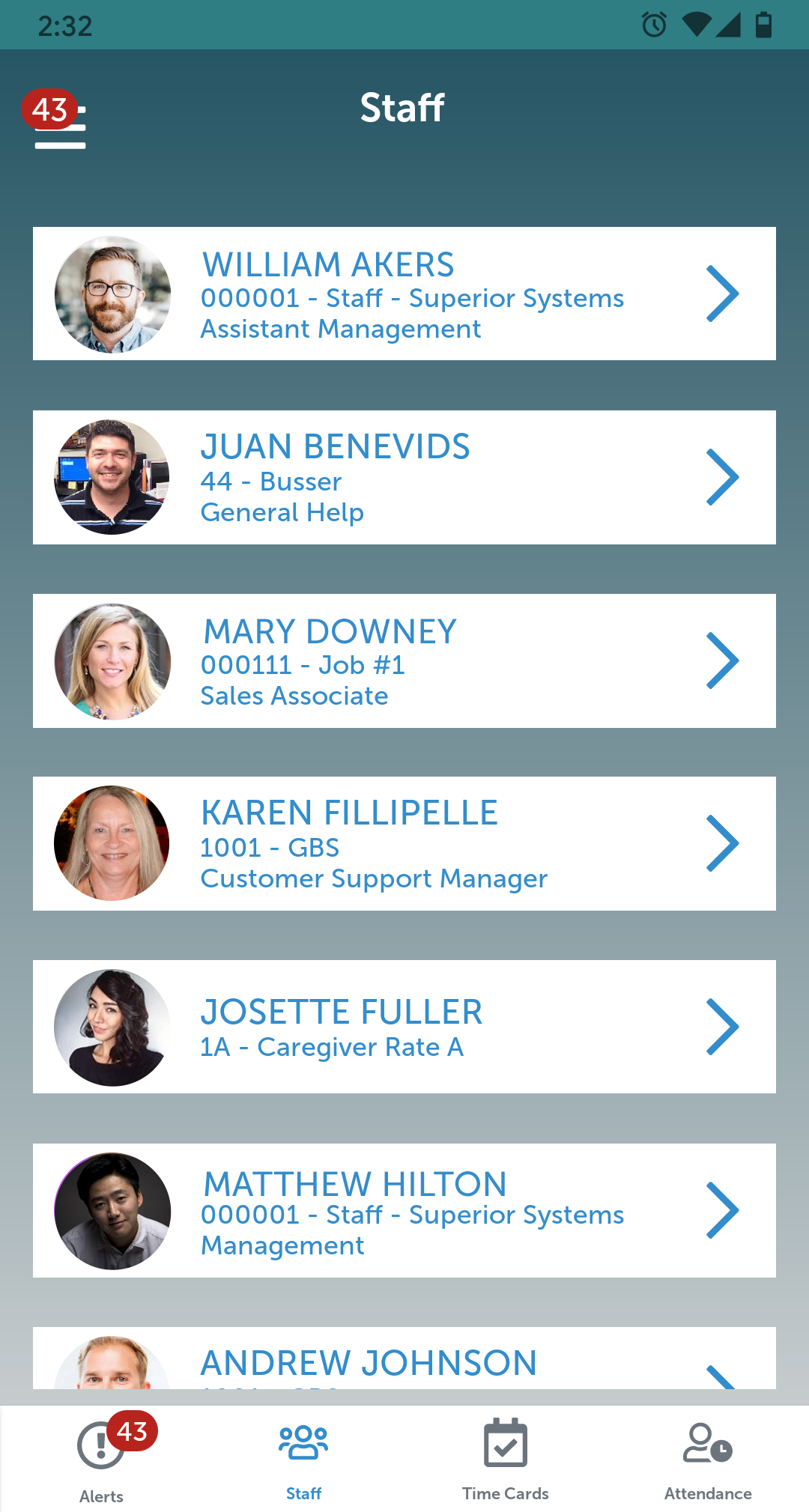 MSS Mobile Staff Screen